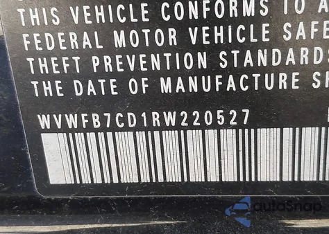 2024 Volkswagen Golf R 2.0T from USA, damaged, VIN WVWFB7CD1RW220527